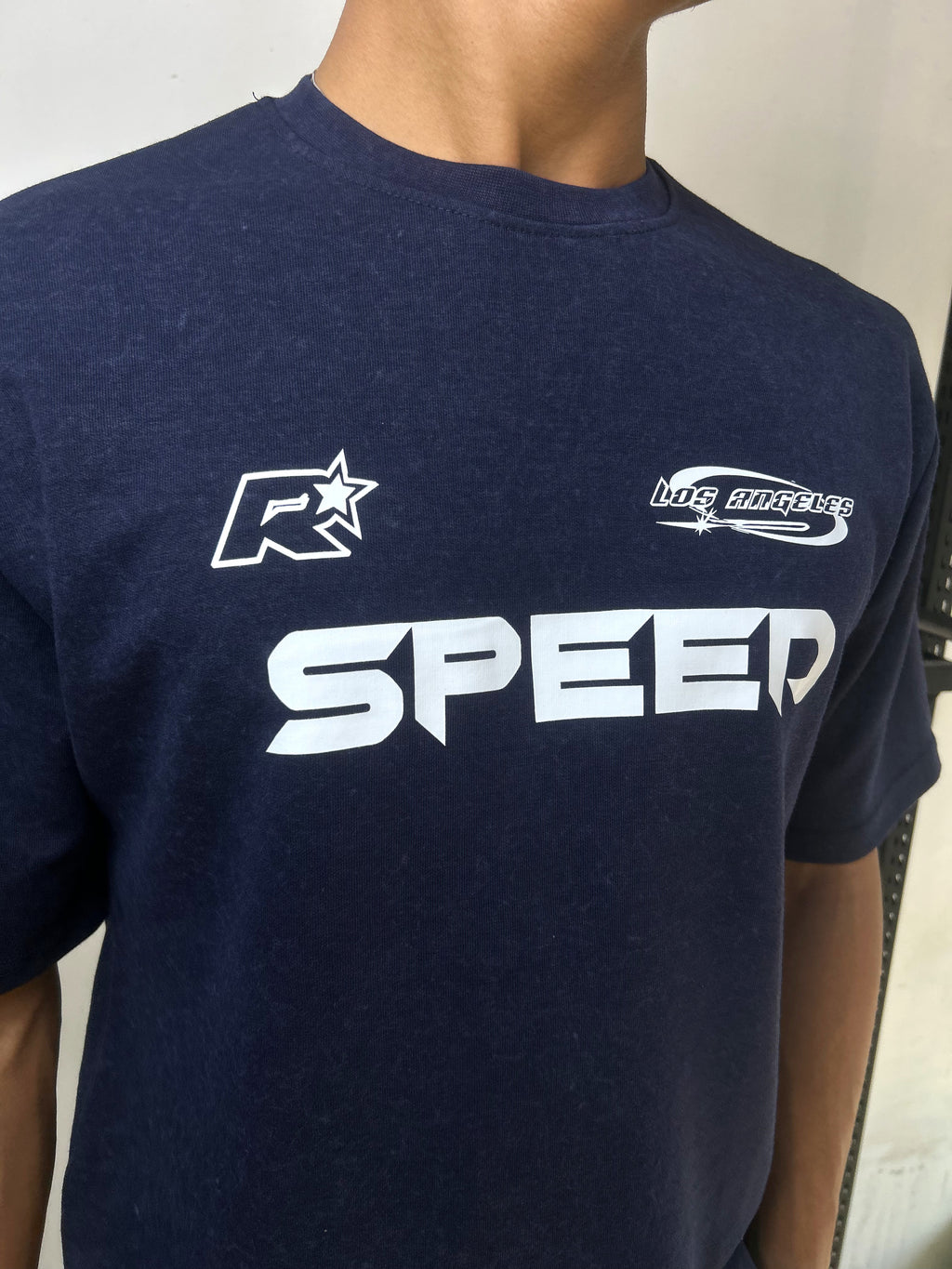 SPEED NAVY BLUE - ACID WASH TEE