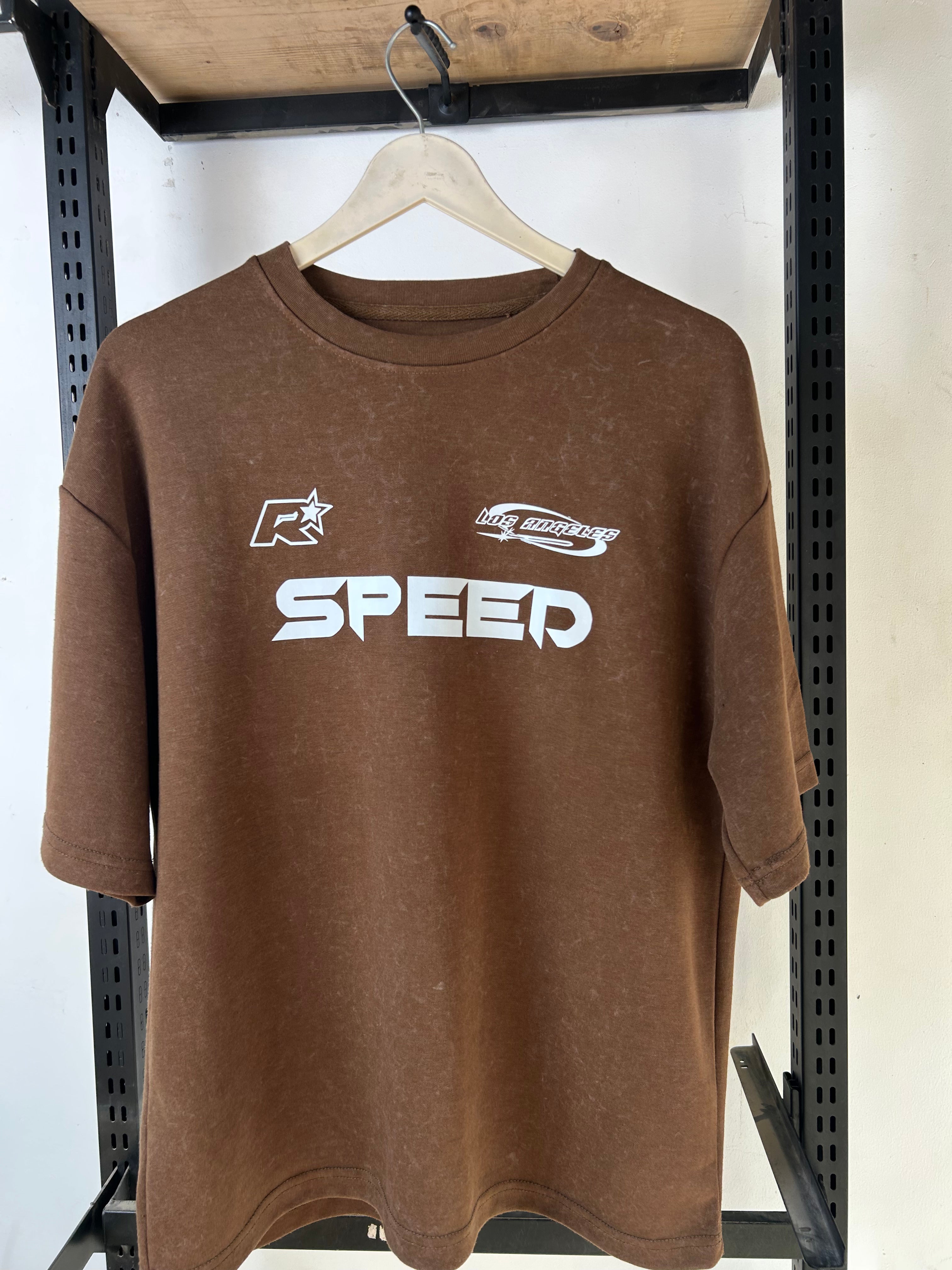 SPEED BROWN - ACID WASH TEE