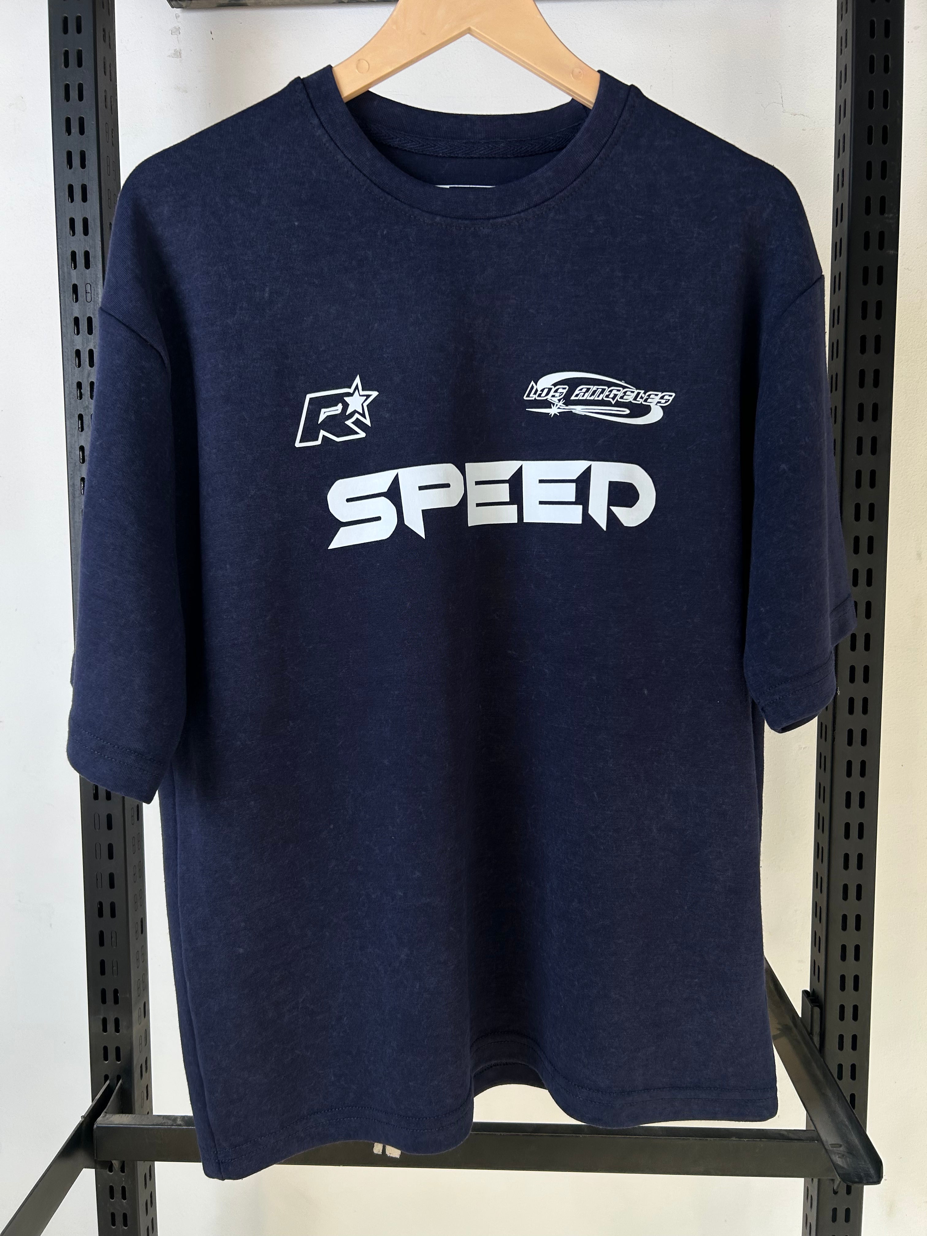 SPEED NAVY BLUE - ACID WASH TEE