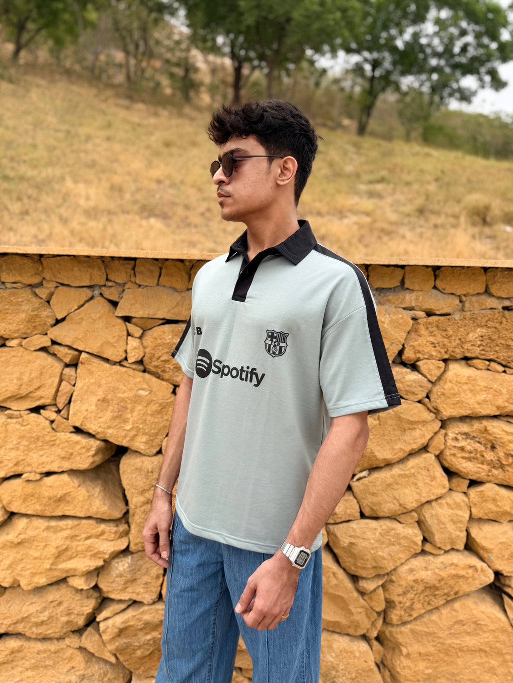 ICE BLUE SPOTIFY - OVERSIZED POLO
