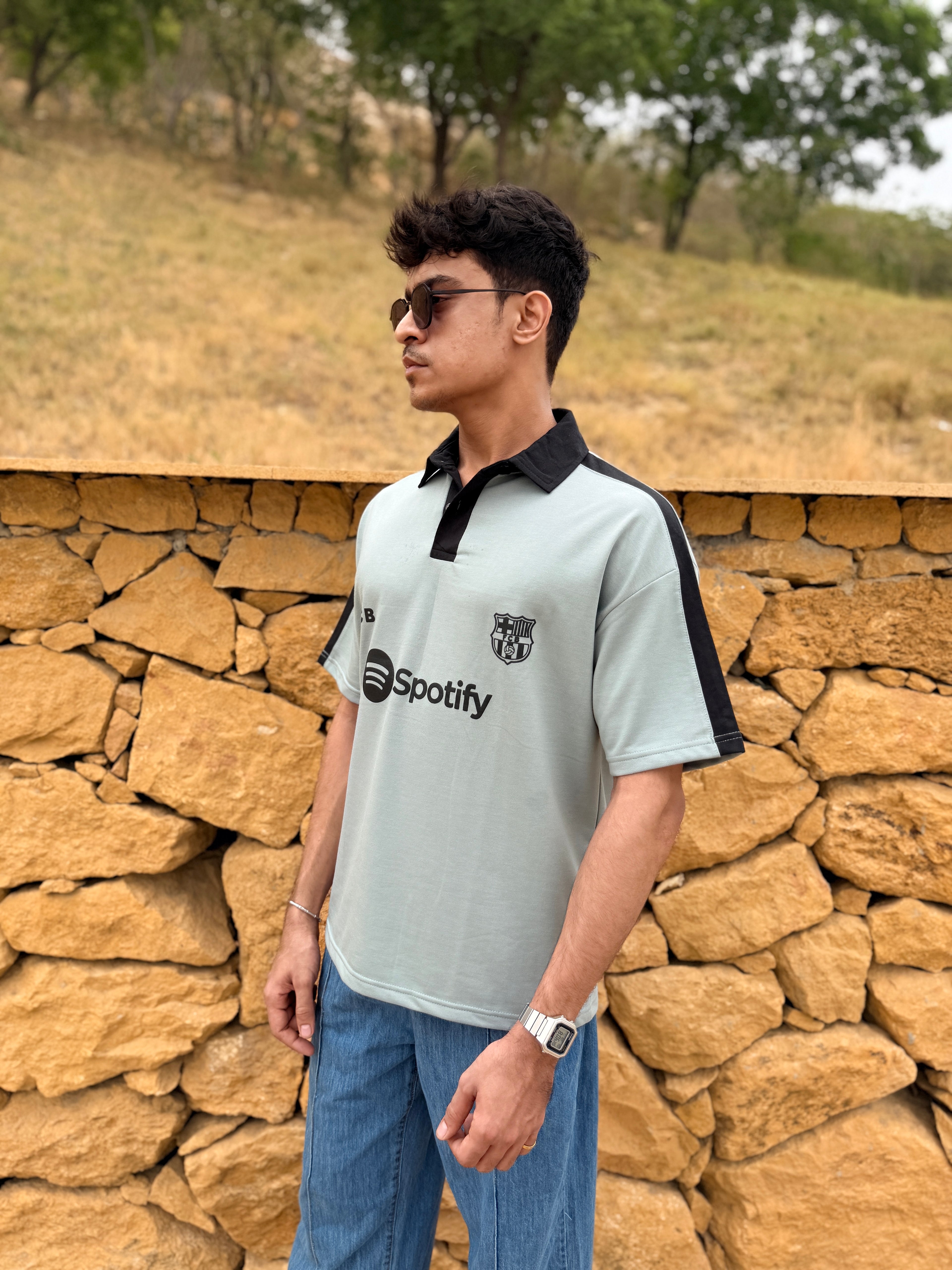 ICE BLUE SPOTIFY - OVERSIZED POLO