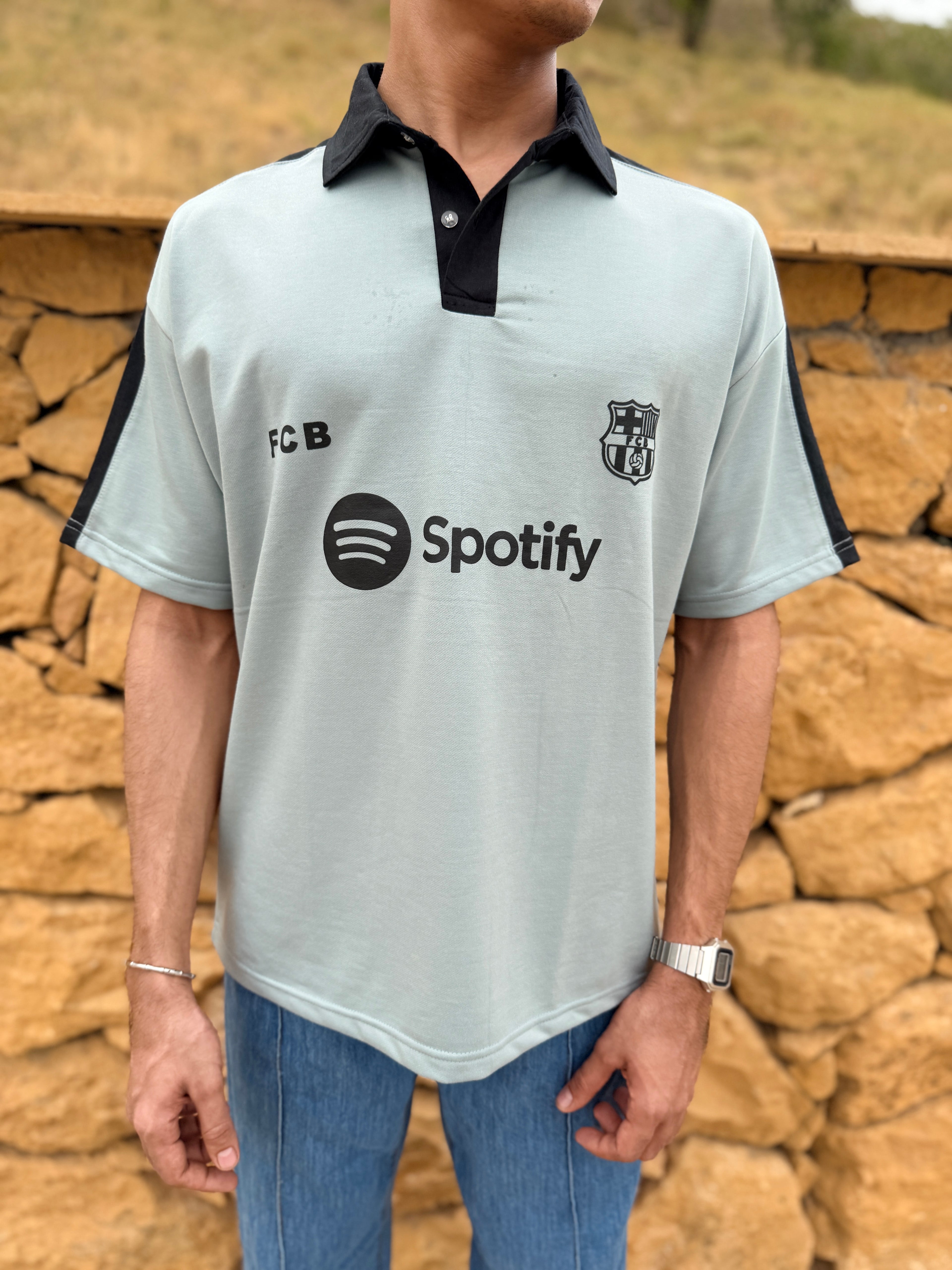 ICE BLUE SPOTIFY - OVERSIZED POLO