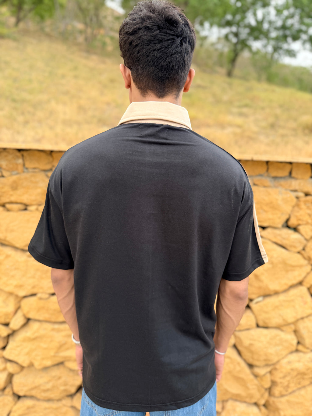 BLACK SPOTIFY - OVERSIZED POLO