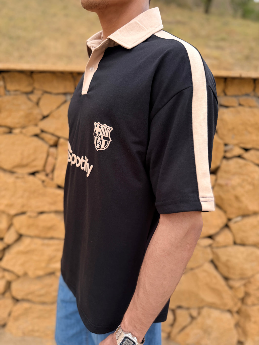 BLACK SPOTIFY - OVERSIZED POLO