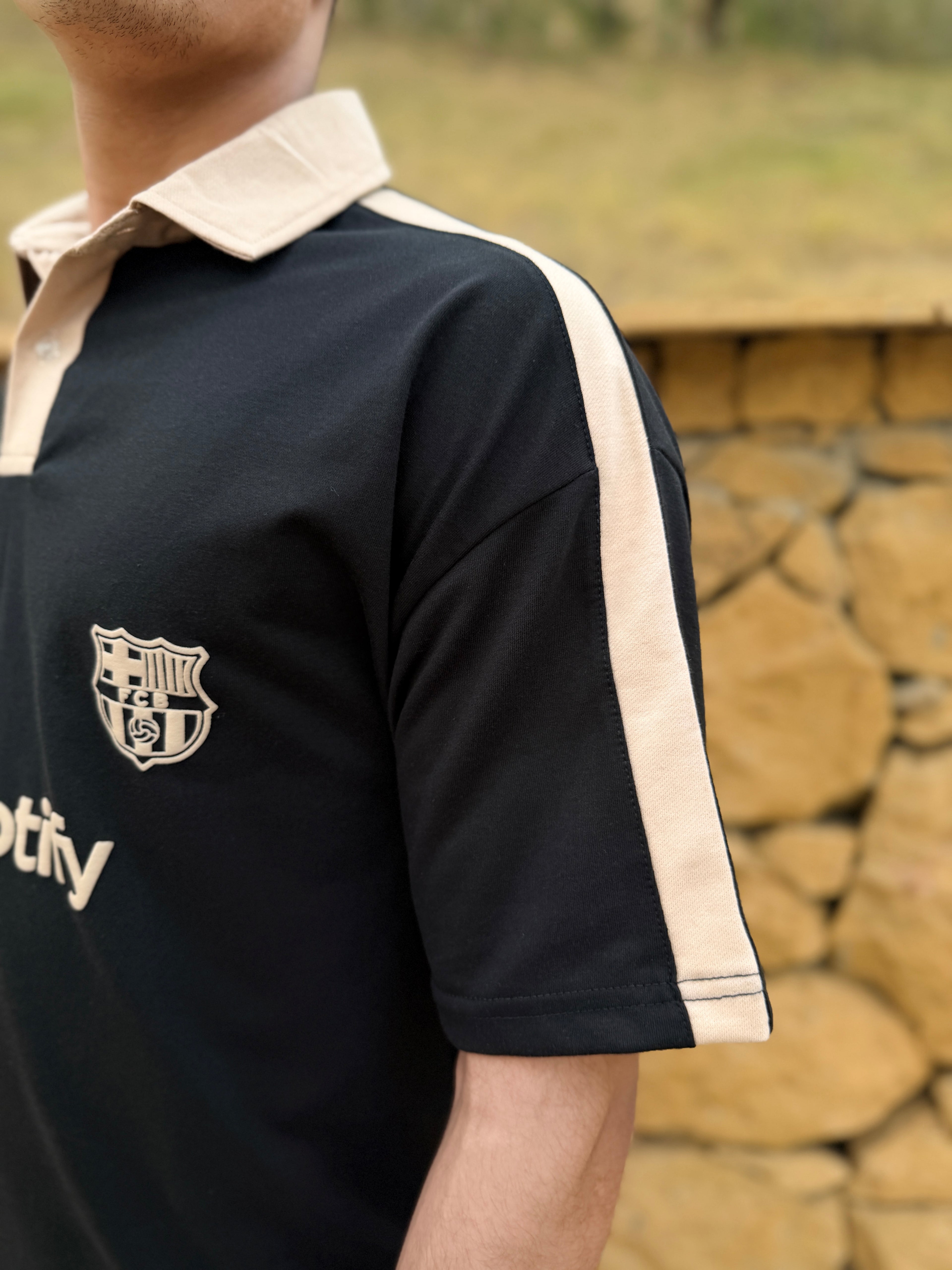 BLACK SPOTIFY - OVERSIZED POLO