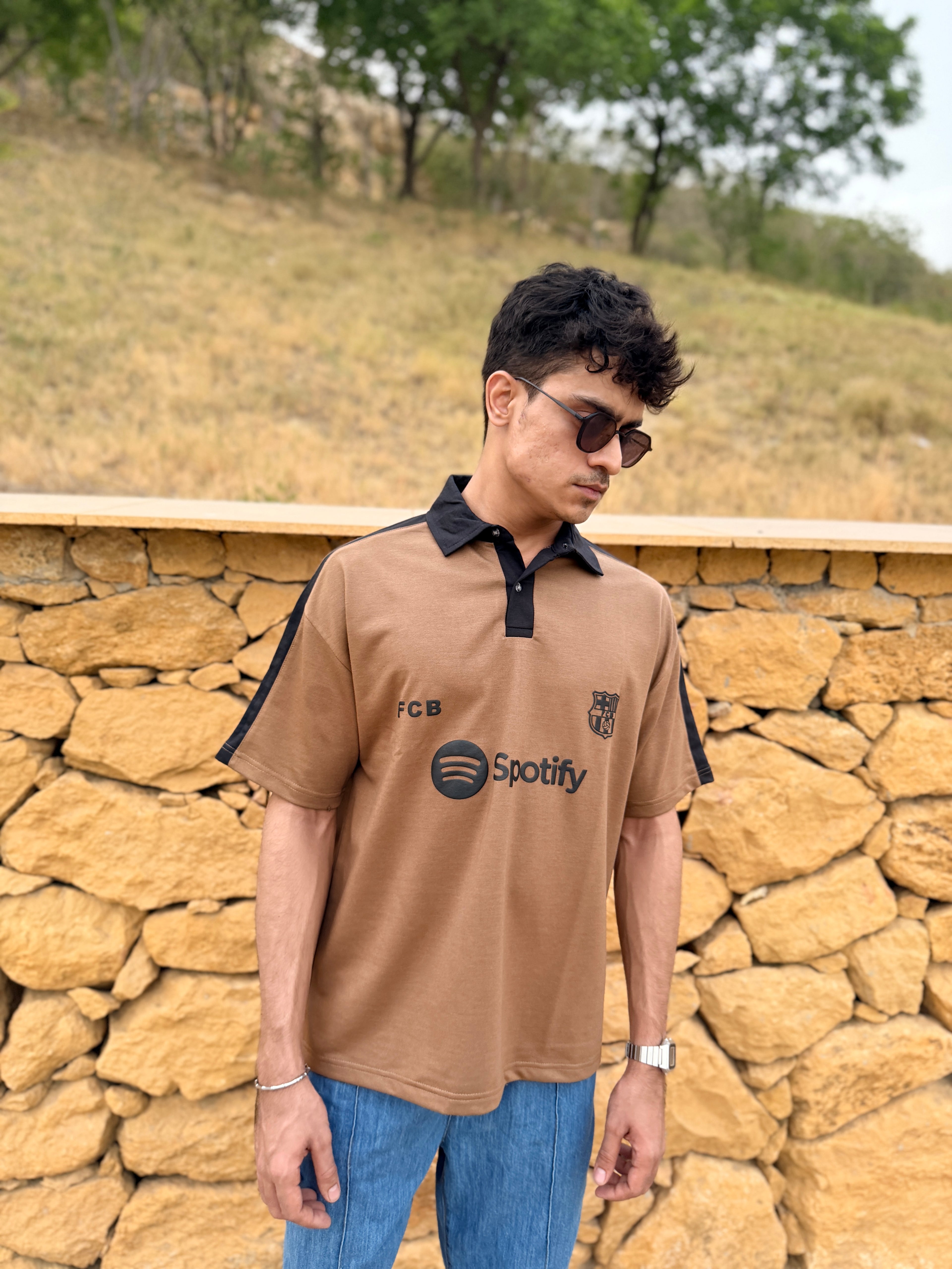 BROWN SPOTIFY - OVERSIZED POLO